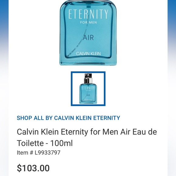 Brand New Unopened CALVIN KLEIN ETERNITY for men AIR EDT - Picture 8 of 9